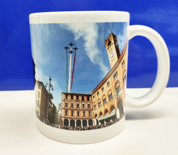 Tazza "Piazza dei Signori e Frecce Tricolori". Tazza 300ml con foto di Fabrizio Marchi e logo Treviso